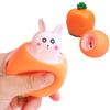 Funny Carrot Rabbit Cup Squeeze Toys Stress-relieving Bunny Pinch Fun Stress Ball Vent Squirrel Cup Prank Toy Fidget Toys Gifts