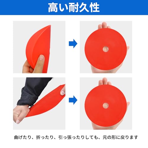 aleawol Flat Marker Set of 32 (4 Colors) - Ideal for Soccer, Futsal, Flat Cones, Spot Markers, and Includes Stand and Storage Bag.