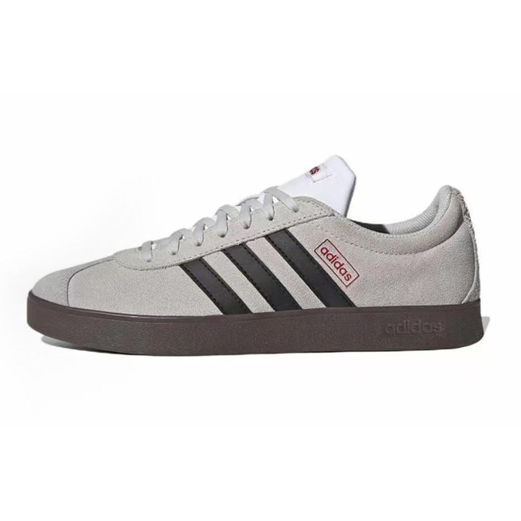 Adidas VL COURT 2.0 White Leopard Print Breathable Low top Skateboard Shoes Unisex Brown White HQ1802(Team634-)