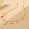 Evil Eye Charms Necklace for Women Cute Creative Heart Gold Color Boho Collars Sun Strawberry Pendant High Quality Party Jewelry