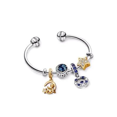 Pendentif Enveloppe Étoile Exquis en Argent Sterling 925 Original avec Bracelet en Cristal Compatible Charms Pan Originaux Bijoux DIY