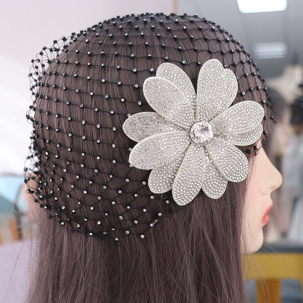 Black Bridal Veils Flower Wedding Headwear Versatile Bride Head Net  Hair Accessories