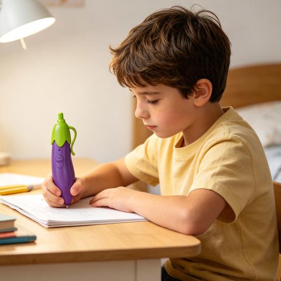 Carrot Shape Voice Recorder Pen with 60-Second Recording Cute Ballpoint for Students Teachers Funny Gift for Classroom Office