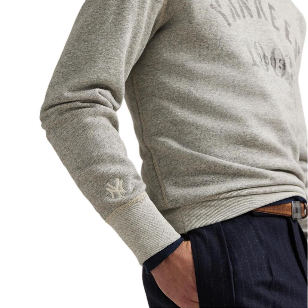 Polo Ralph Lauren X MLB New York Yankees Letter Print Crewneck Long Sleeve Sweatshirt Men sweatshirt Light-Heather-Gray MNPOKNI16823879-020