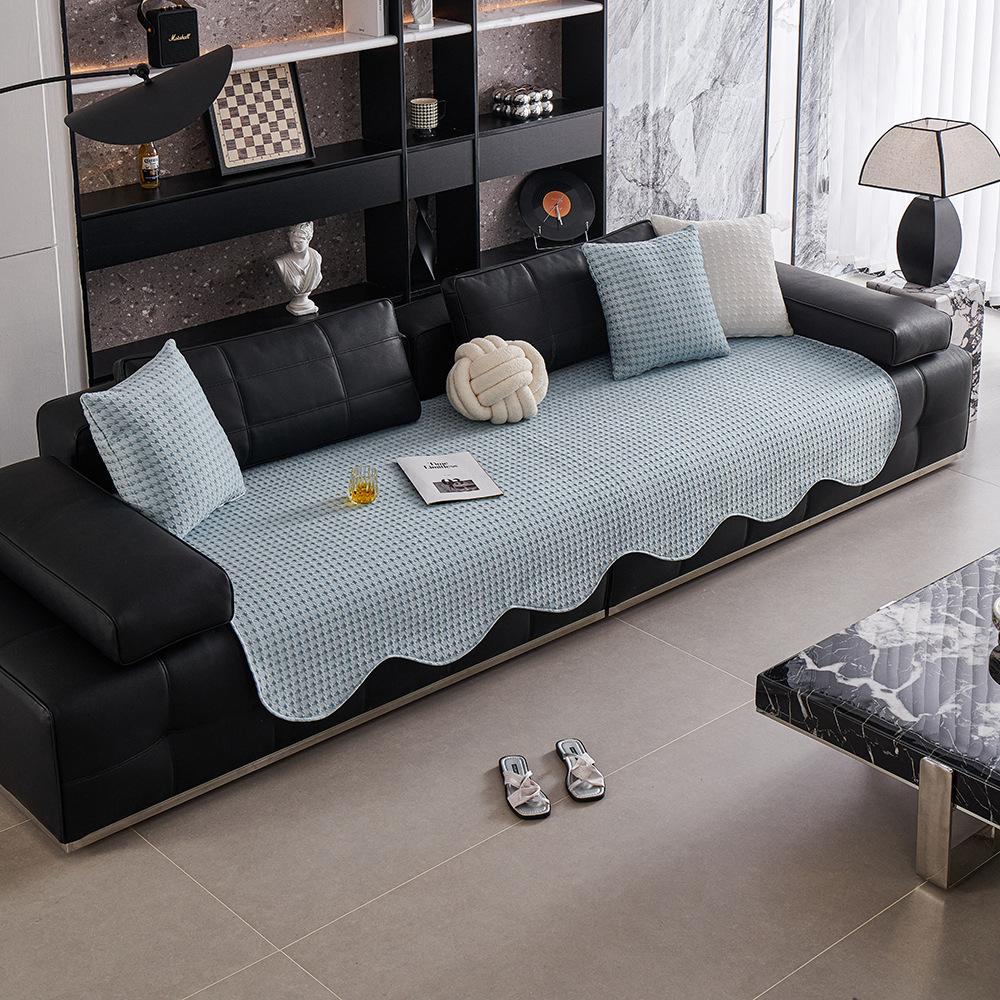 Special-Shaped Ice Silk Sofa Cushion Summer High-End Sofa Cover Cloth Towel Irregular Fixed Non-Slip Mat Sofa Cushion