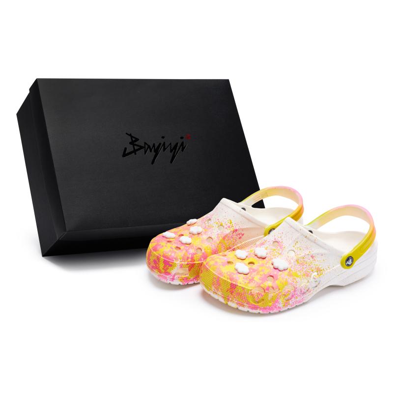 

Crocs Classic Clog 811 Производство Персиковый Манго Специальная Обувная Коробка Клоги Унисекс Белый Розовый Желтый 42-43