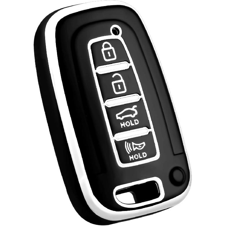 for Hyundai Kia Key Fob Cover, Soft TPU Protection Case Compatible with Hyundai Sonata Azera Elantra Genesis Kia Forte Optima Sorento Sportage Smart