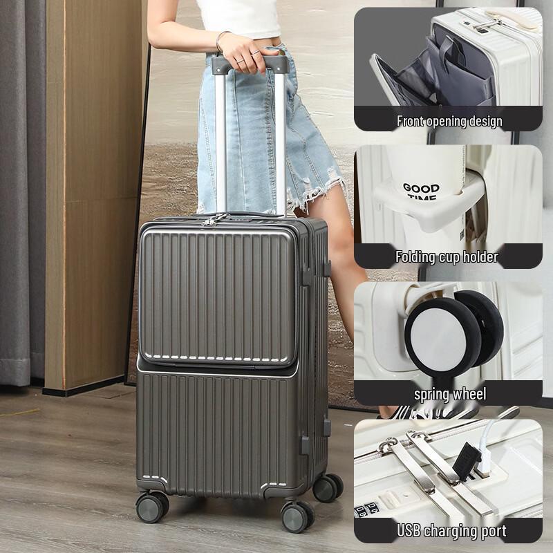 PACKAGE FASHION Women s Durable Rolling Luggage 20-inch