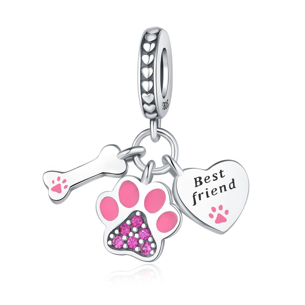 Copper Cat Dog Paw Prints Series Pendant Charms Beads Fit Original Wear Braceletsdiy Jewelry Accessory