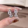 Light Luxury Design Full Of Diamond Pig Nose Ear Buckle Niche Temperament Versatile Personalized Earrings Diamond-Set Simple And Exquisite Earrings