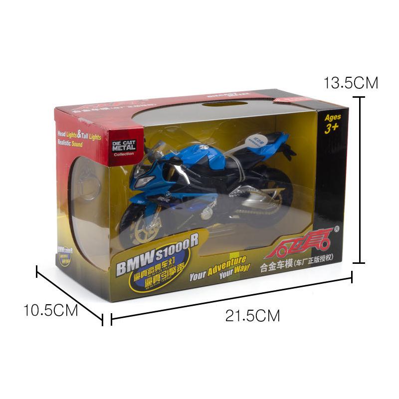 1/12 Scale S1000RR Racing Motorcycle Diecast Model Toy, with Sound and Light for Kids Toddler Boys Girls Gift Collection