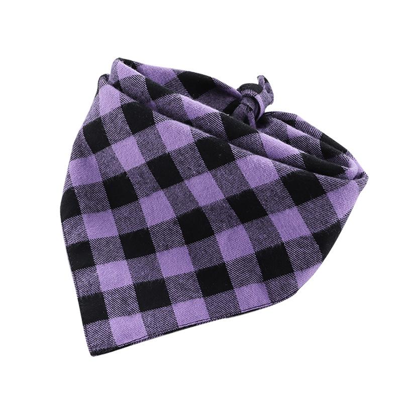 

Customizable Double Layer Cotton Plaid Pet Bandana Scarf for Cats and Dogs 44x44x64cm