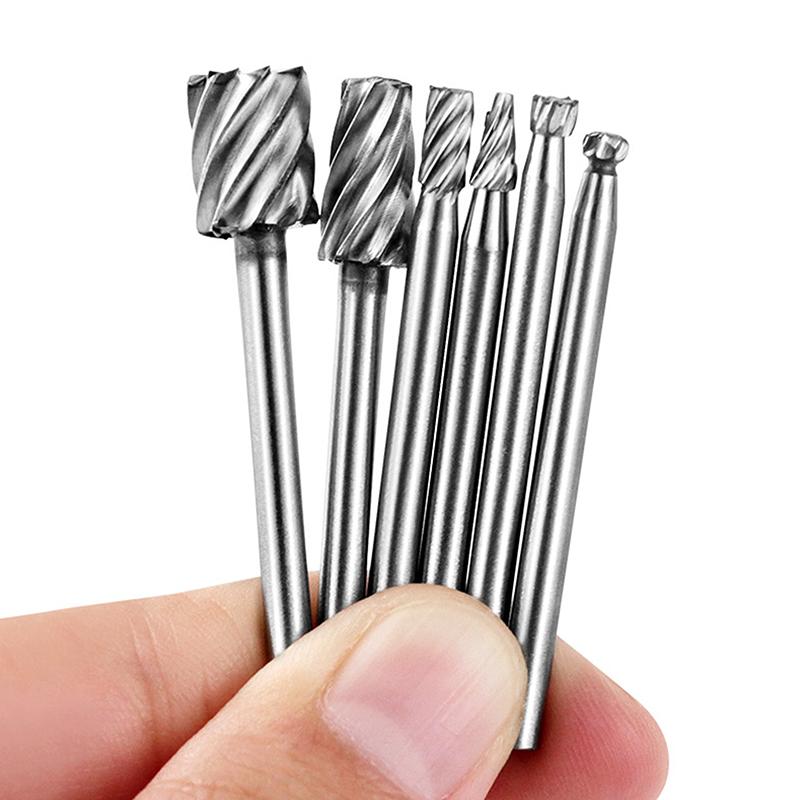 6Pc High-Speed Steel Woodworking Small Rotary File Grinding Head Diy Carpenter Polishing And Trimming Electric Tool Set