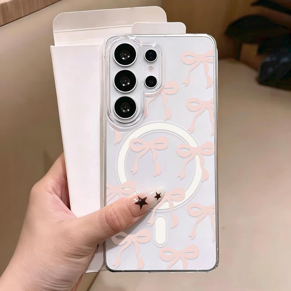 INS Bowknot Phone Case For Samsung Galaxy S26 Ultra S25 S24 A16 A57 A37 A56 5g A17 A07 A06 A15 A55 A54 A35 A26 Magnetic Cover