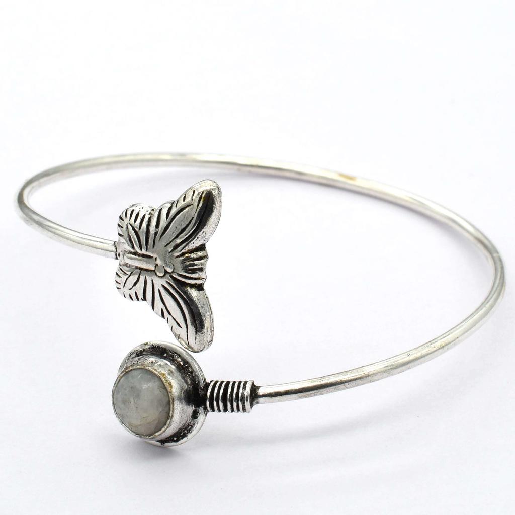 Rainbow Moonstone Gemstone Ethnic Handmade Adjustable Bangle Jewelry 8 Gms BN 02