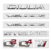 1 Pièce Q2 Q4 Giulia Stelvio Veloce Ti Logo Voiture Emblème de Hayon Arrière Autocollants Pour A-lfa R-omeo 156 159 Mito Giulia GT Brera Spider Giulietta 147gt 166