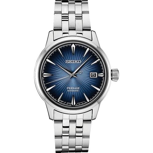 

Чоловічий годинник Seiko Presage з 23 каменями, автоматичний, з синім циферблатом і датою
