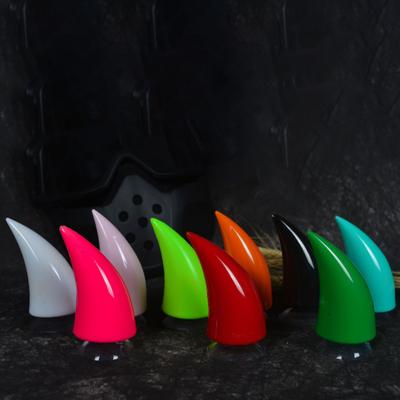 1Pc Motorcycle Helmet Ox Horn Cool Devil Suction Decor Cup Headwear Accessory