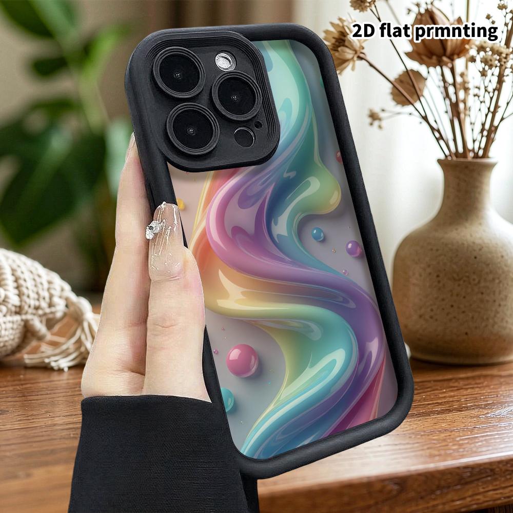 Phone Case: 2D Flat Design Suitable for iPhone 18 17 16 15 14 13 Pro Step Protection Case, Gradient Laser, Christmas and Halloween Gifts