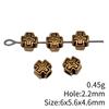 40pcs 6x5.6x4.6mm 2 Colors Antique Silver Color Antique Gold Color Cross Shaped Perforated Beads Jewelry Materials Wholesale
