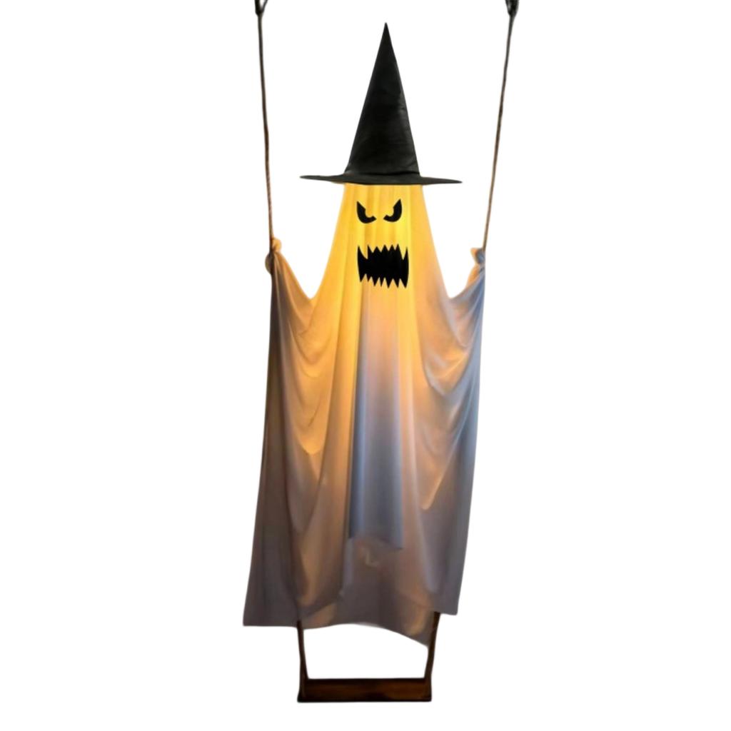 Battery Operated Halloween Hanging Decoration - Light Up Large Swing, Indoor Outdoor House Decor