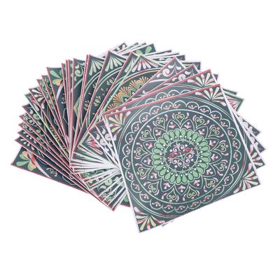 24pcs Tile Sticker Self Adhesive Floral Pattern Oil Proof Waterproof PVC Exquisite Tile Decals for