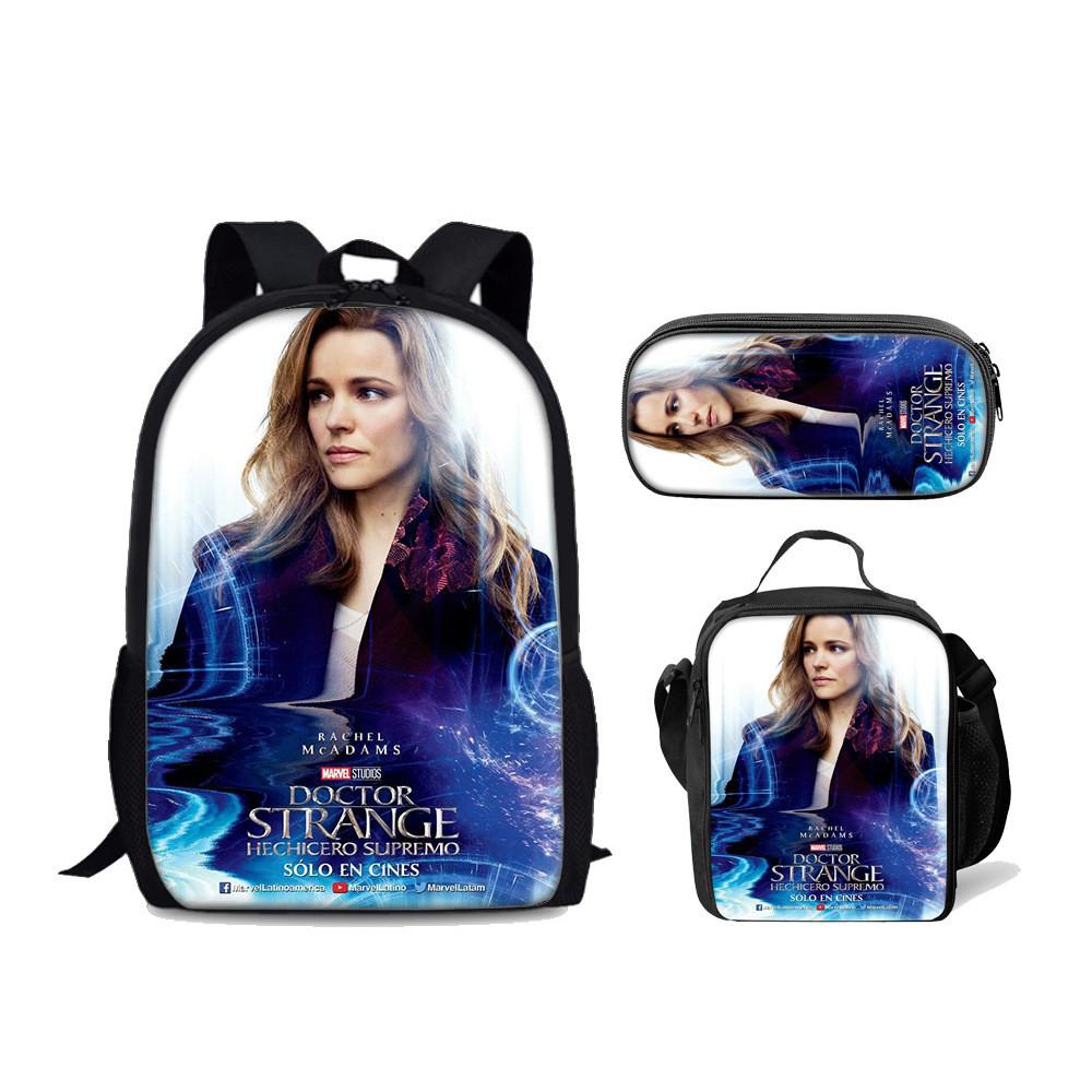 Doctor Strange 2 Multiverse Backpack Lunch Bag Pencil Case Student School Set For Teens