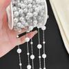 0,5/1/2 Meter DIY Kette Perlenkette Perlenkette mit Abstand Perlen-Kupferkette Schmuck Bekleidungszubehör Hochzeit Perlenstickerei