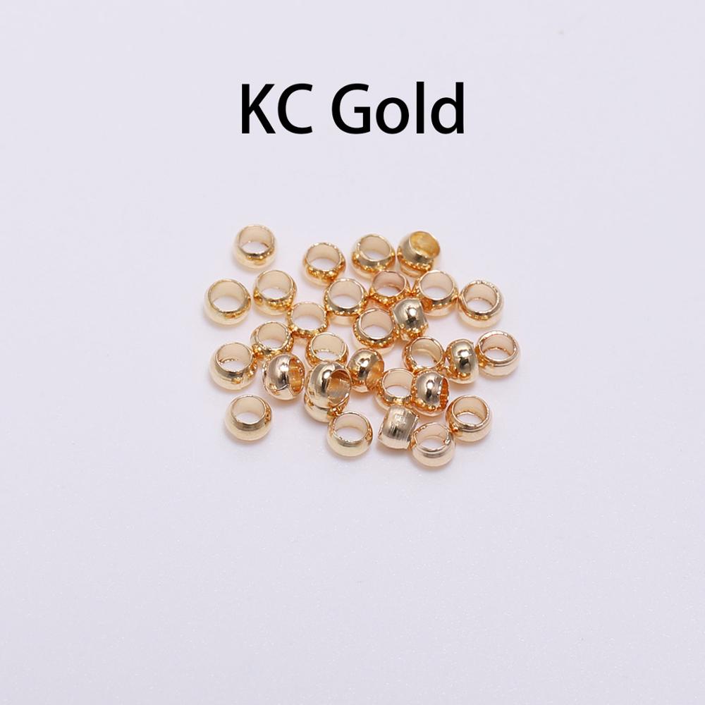 500pcs/lot Gold Silver Copper Ball Crimp End Beads Dia 1.5-3mm Stopper Spacer Beads For DIY Jewelry Making Supplies Accessories