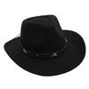 Black Top Hat Western Cowboy Hat Jazz Hat Knight Felt Hat British Retro Woolen Hat