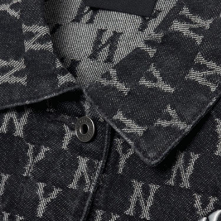 New MLB Old Flower Denim Jackets Women's Dark Gray 3FDKM0321-50GRD