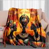 1PC Custom Name African Heritage Celebration Flannel Blanket Versatile, All-season Throw Suitable for the Living Room, Bedroom, Camping, Travel, and G