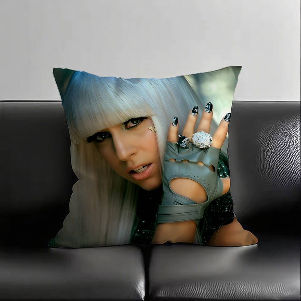 

1pc European And American Pop Singer Gaga Pillow Case Fashion Square Pillowcase Bedroom Sofa Room Ins Decoration Leisure 16x16Inch
