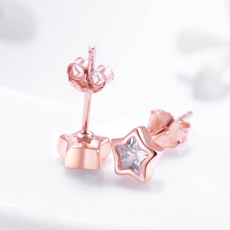 MODIAN 925 Sterling Silber Klare Funkelnde Zirkonia Sterne Ohrstecker Für Damen Exquisiter Modeschmuck