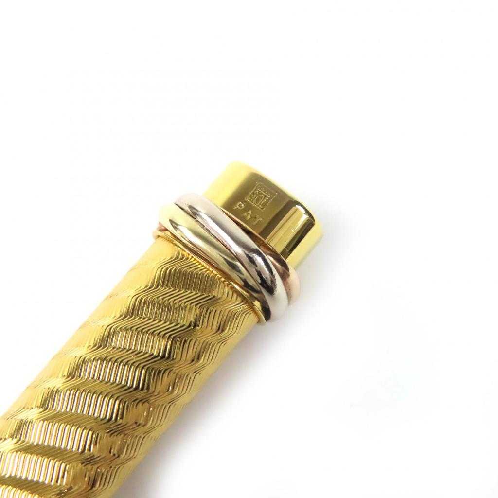 Excellent Cartier Ballpoint pen Trinity Spiral Pattern Cap Type gold mens Used