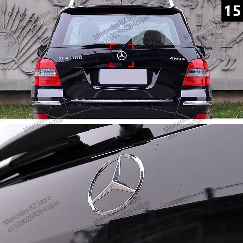 3d ABS Black Rear Trunk Star Logo For Mercedes Benz W203 W204 W205 W212 W213 W176 W177 W246 X156 X253 W222 W223 W117 Accessories