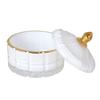 White and Gold Glass Box 10X10X11Cm