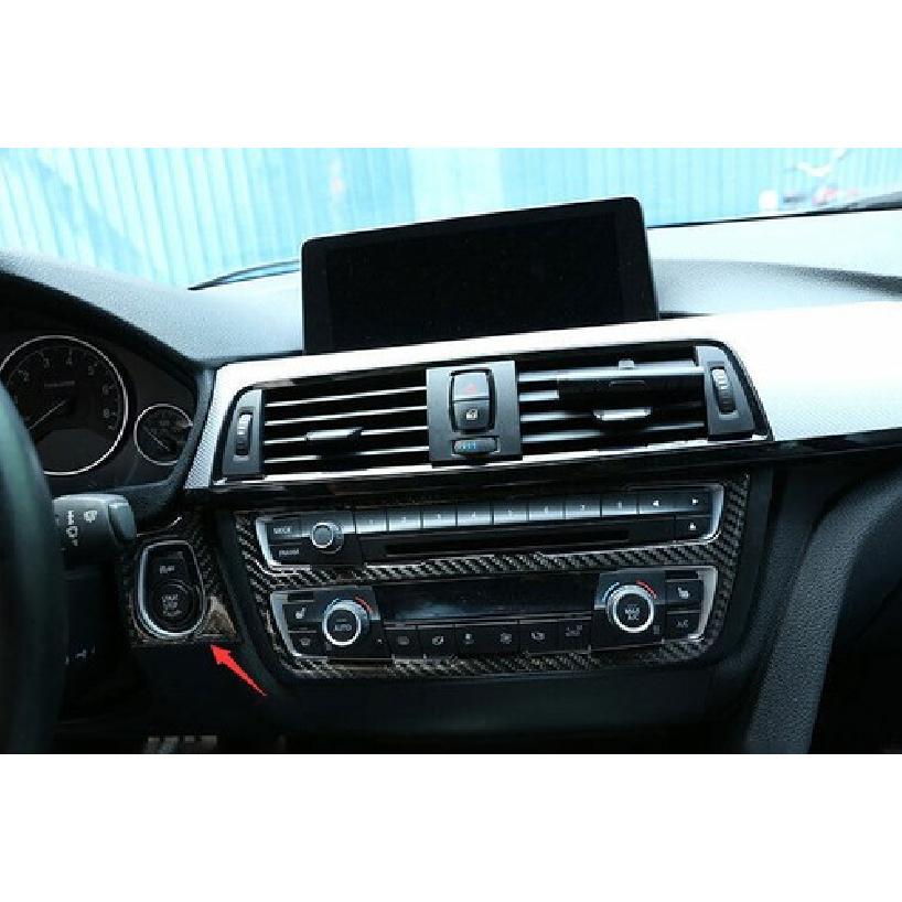 For BMW 3 4 Series GT 2013- Real Carbon Fiber One-Click Startup Cover Trim