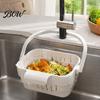 Plastic Draining Rack for Pasta Kitchen Sink Hanging Drain Basket, with Quick Drying Holes, Foldable Easy Pour Basket Space Saving Food Residue