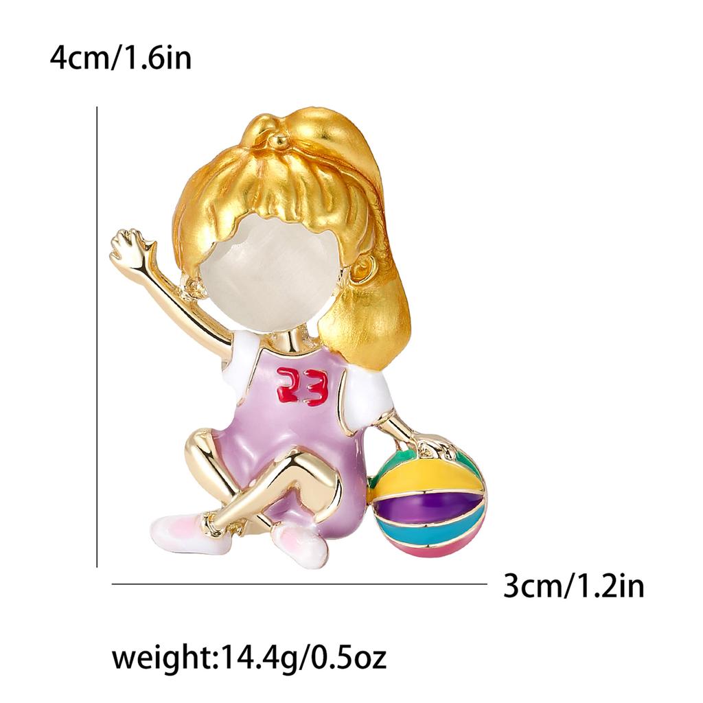 Fashion No. 23 Basketball Little Girl Brooch Niche High-End Women'S Dress Suit Accessories Corsage Matching