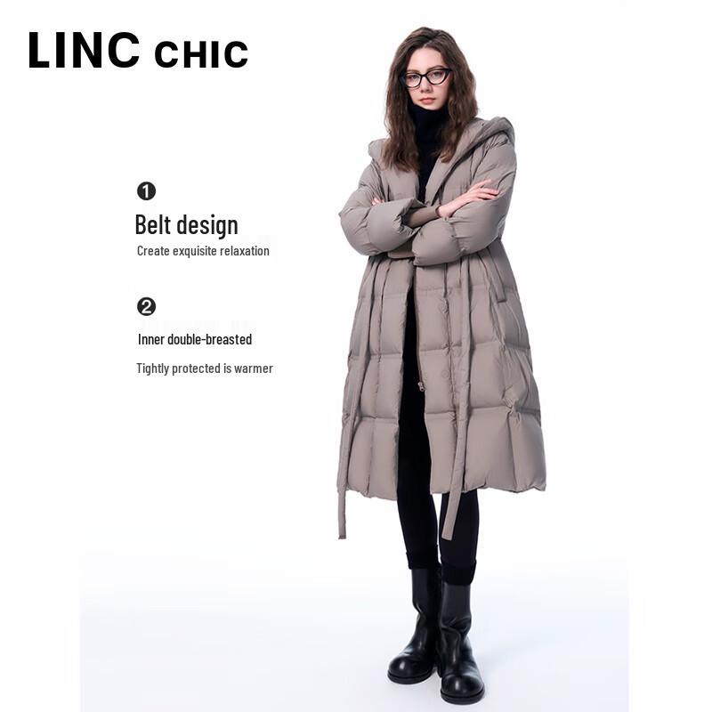 Jinyujie Women's 2025 Winter Hooded Long 90% Duck Down Jacket