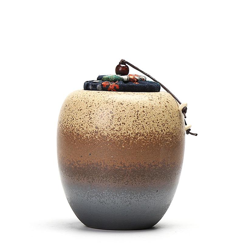 Recipiente de Té de Cerámica Retro Alfarería Nuez Grano Tarro Hermético Contenedor de Especias para el Hogar Tarros a Prueba de Humedad Suministros de Cocina Accesorios