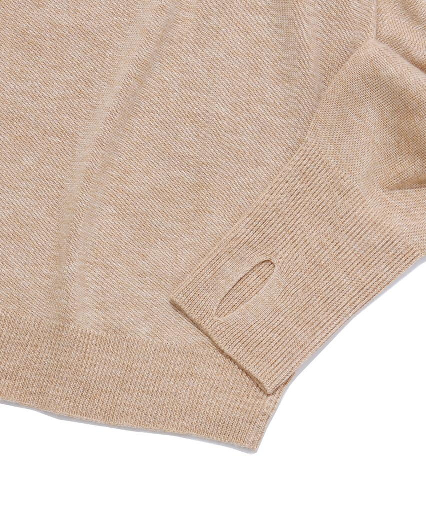 VERSE ONE Merino Wool Basic Knit Sweater Beige