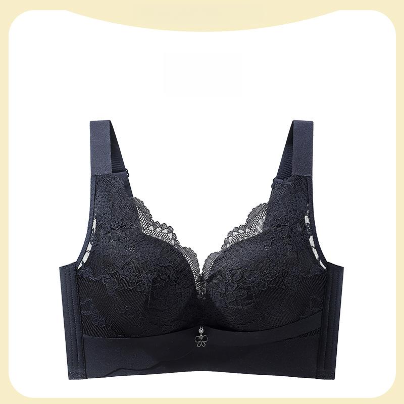 

Регулируемый бюстгальтер Женский бюстгальтер большого размера Женский бюстгальтер на косточках Тонкий дизайн Бюстгальтер с эффектом пуш-ап Двойная поддержка груди Бюстгальтер против обвисания 50/115B чёрный