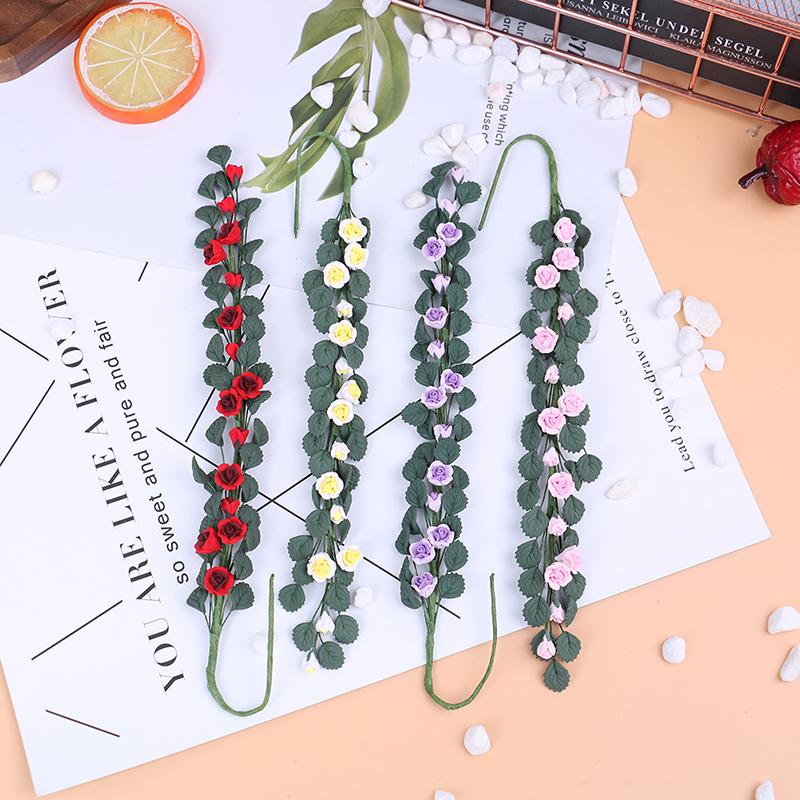1Pc 1:12 Miniature Dollhouse Rose Flower Vine Doll House Decor Accessories