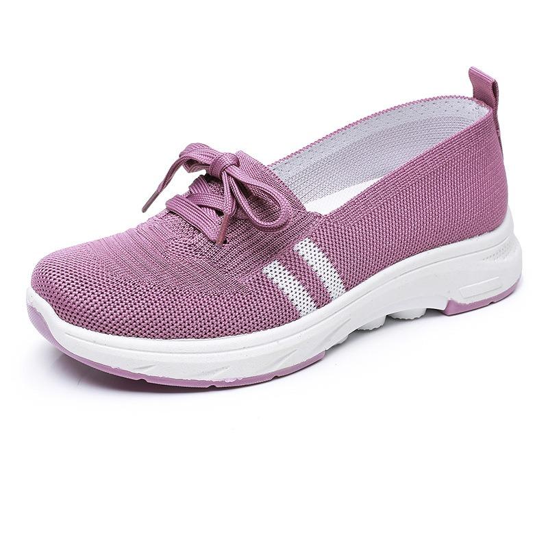 Spring and Autumn Women's New Foot Comfortable Soft Sole Walking Shoes Casual Fashion Sports Women's Shoes Middle-aged and Elderly Flat Shoes