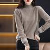 Cable Knit Ribbed Pullover Sweater, Casual Solid Mock Neck Long Sleeve Sweater for Fall & Winter, Women's Clothing