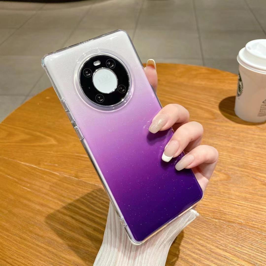

Huawei Mate70pro Phone Case with Glitter Gradient, Suitable Pura70U High-transparency Non-yellowing 60 Anti-drop Protective Case Mate70pro фіолетовий