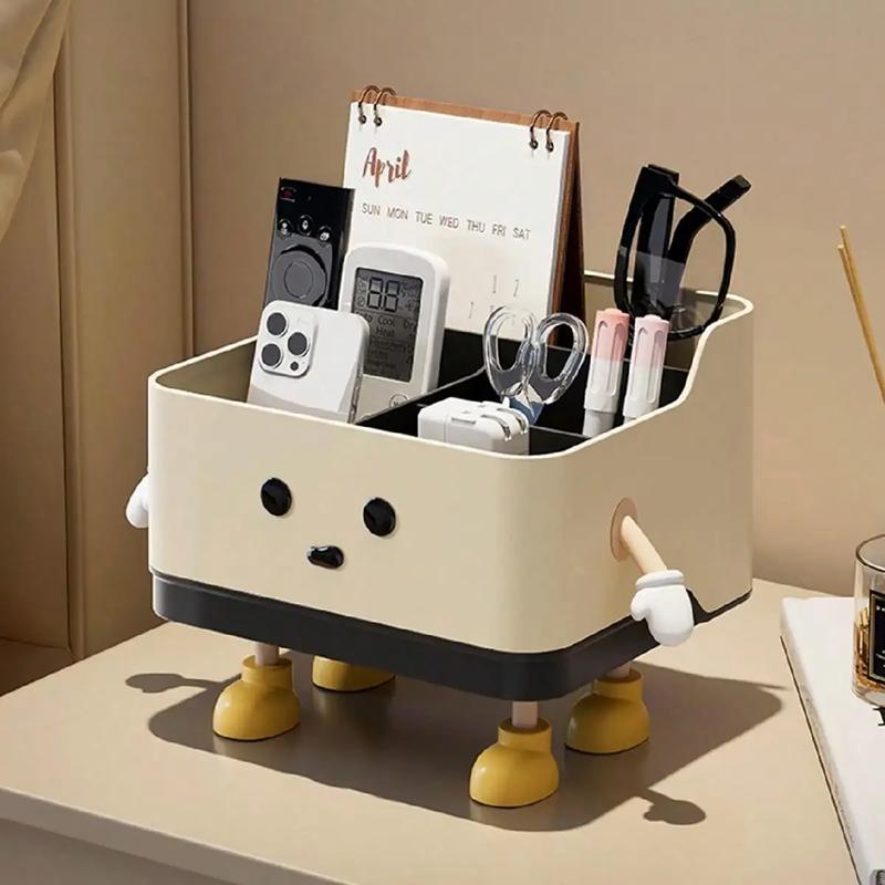 1pc Multifunctional Desktop Storage Box, Cosmetic Organisation Shelf Countertop Storage And Display Box(with Sticker)