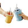 Portable Folding Ice Hockey Cup with Straw & Silicone Ice Cube Tray - Summer Outdoor Tumbler